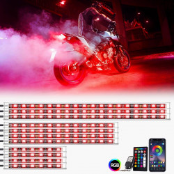 12pcs led rgb underbody glow kit with bluetooth control for motorcycle