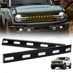 zebra cross style front grille led light strip for 2021-later bronco